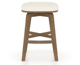 Canadel Stump Counter Stool in Pecan Washed, YJ Faux Leather, front view