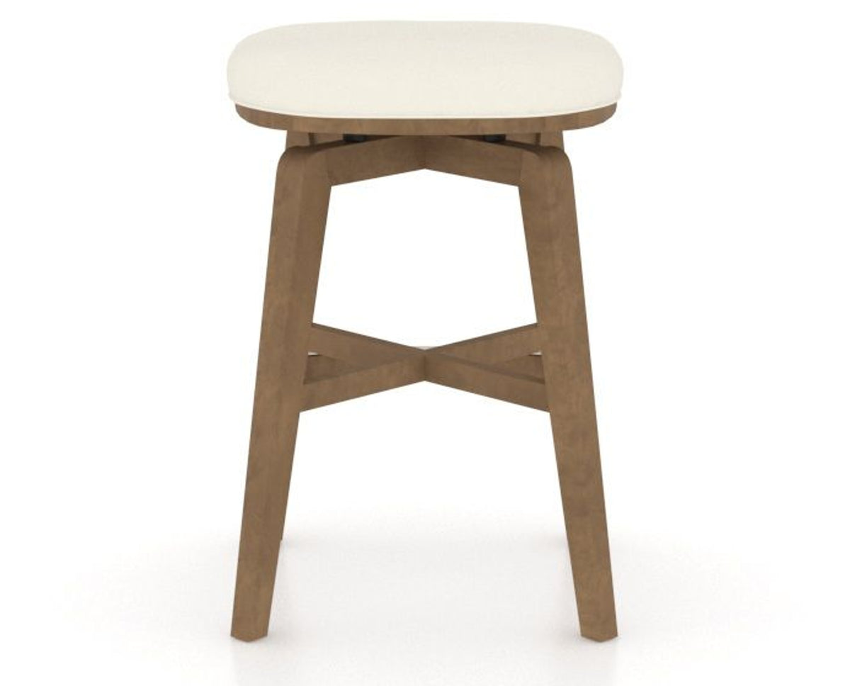 Canadel Stump Counter Stool in Pecan Washed, YJ Faux Leather, back view