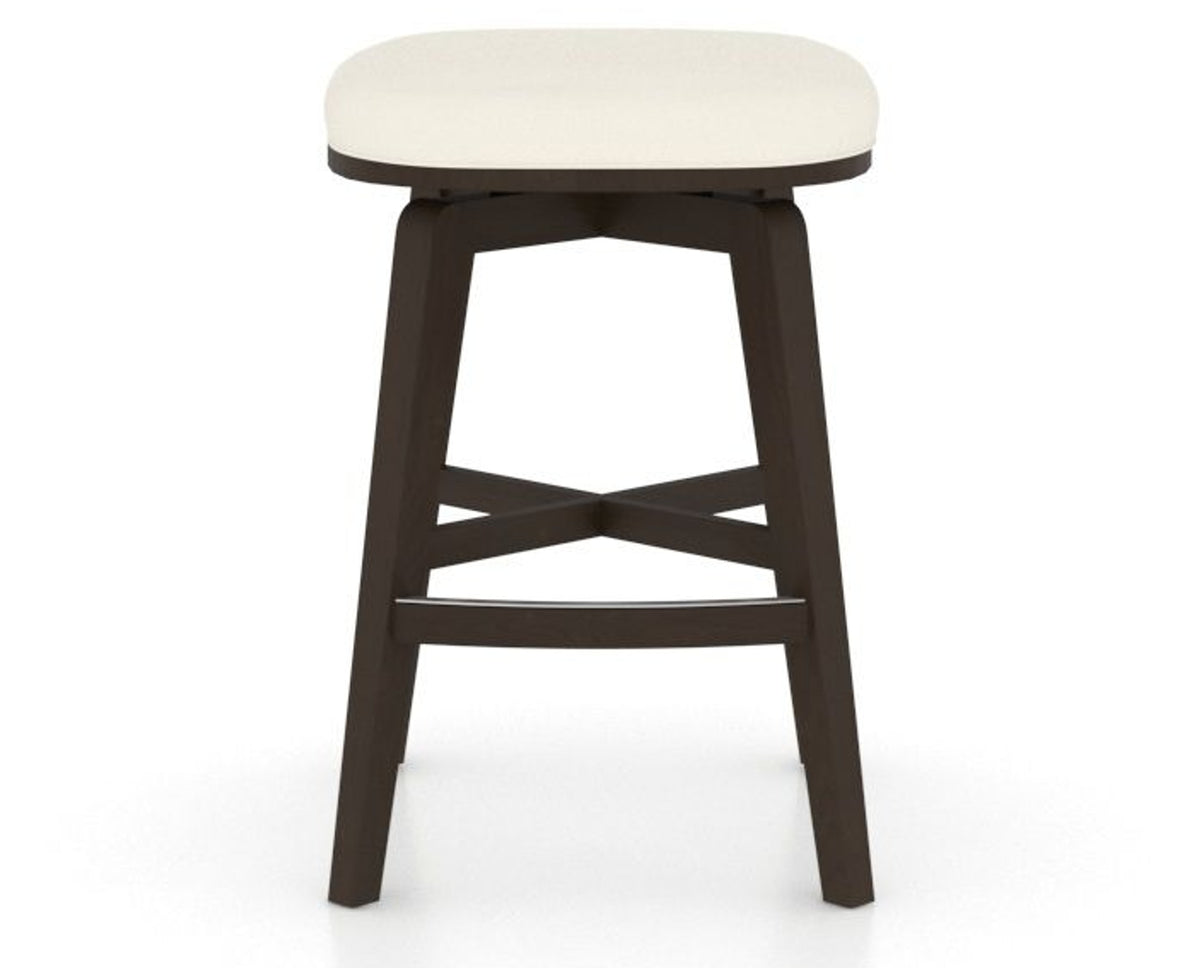 Canadel Stump Counter Stool in Davy's Grey, YJ Faux Leather, front view