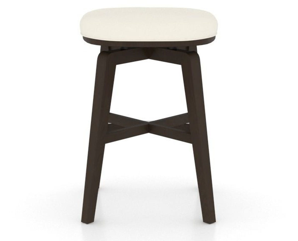Canadel Stump Counter Stool in Davy's Grey, YJ Faux Leather, back view