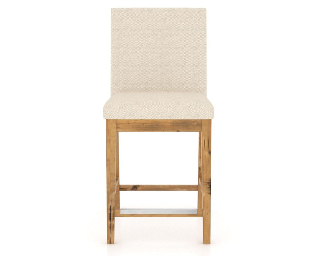 Canadel Champlain Upholstered Counter Stool 8002 in 6K Sunbrella® and 01 Honey Washed, front view