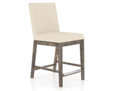 Canadel Champlain Upholstered Counter Stool 8002 in 6K Sunbrella® and 08 Shadow, three-quarter view