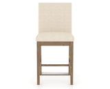 Canadel Champlain Upholstered Counter Stool 8002 in 6K Sunbrella® and 25 Pecan Washed, front view