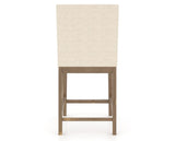 Canadel Champlain Upholstered Counter Stool 8002 in 6K Sunbrella® and 25 Pecan Washed, back view