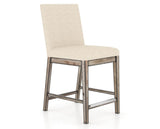 Canadel Champlain Upholstered Counter Stool 8002 in 6K Sunbrella® and 72 Heritage Nature, three-quarter view