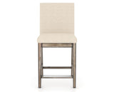 Canadel Champlain Upholstered Counter Stool 8002 in 6K Sunbrella® and 72 Heritage Nature, front view