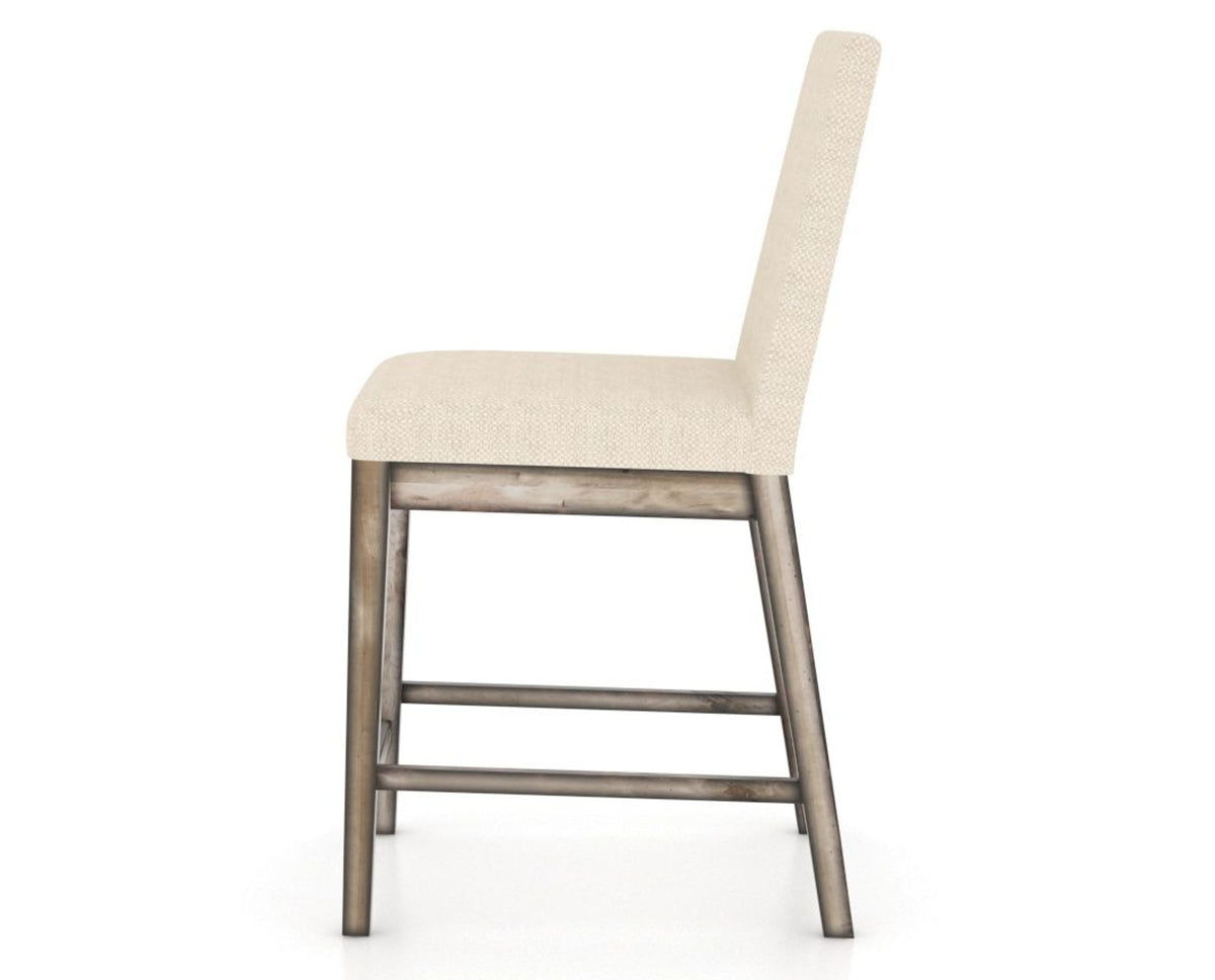 Canadel Champlain Upholstered Counter Stool 8002 in 6K Sunbrella® and 72 Heritage Nature, side view