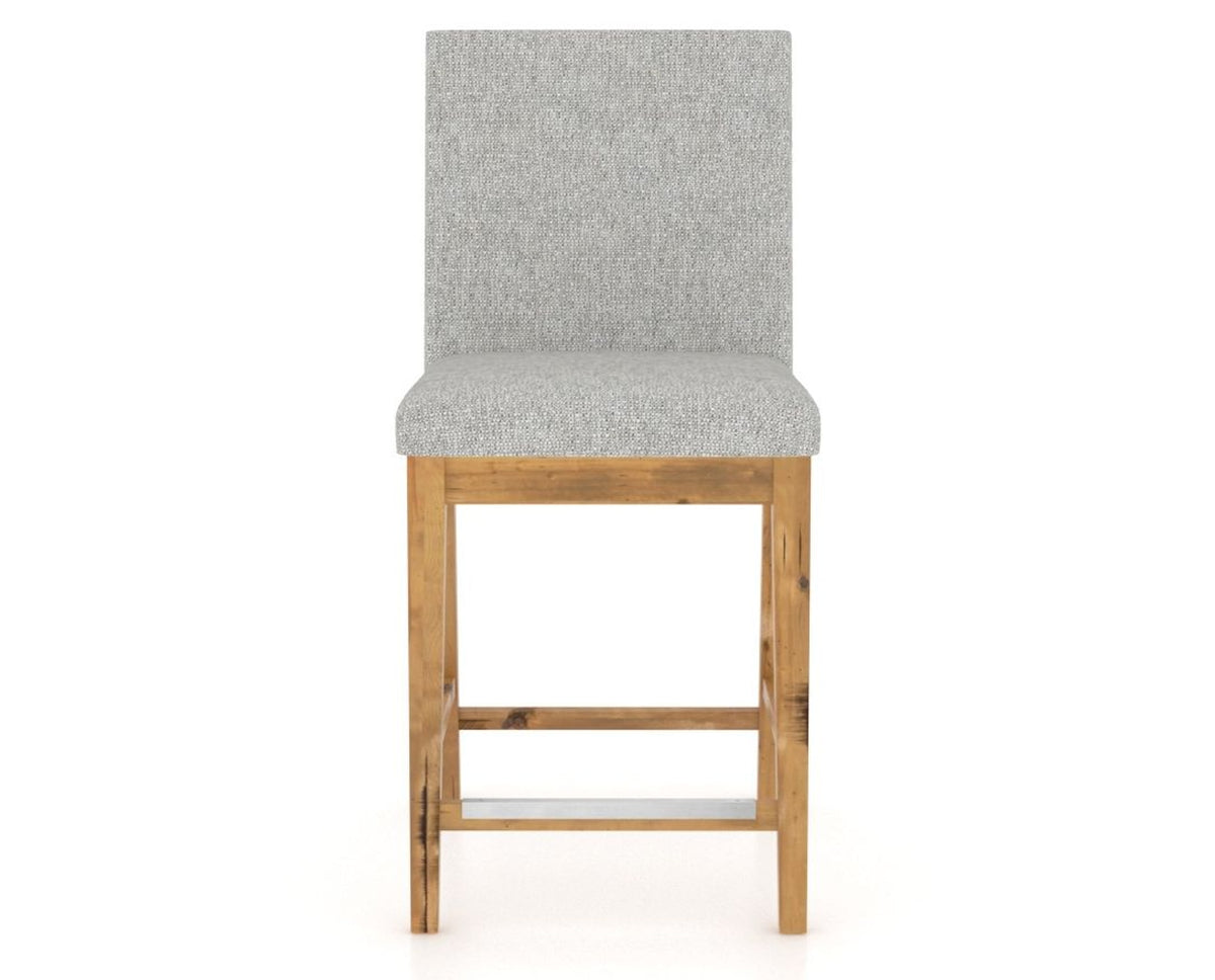 Canadel Champlain Upholstered Counter Stool 8002 in 7C Fabric and 01 Honey Washed, front view