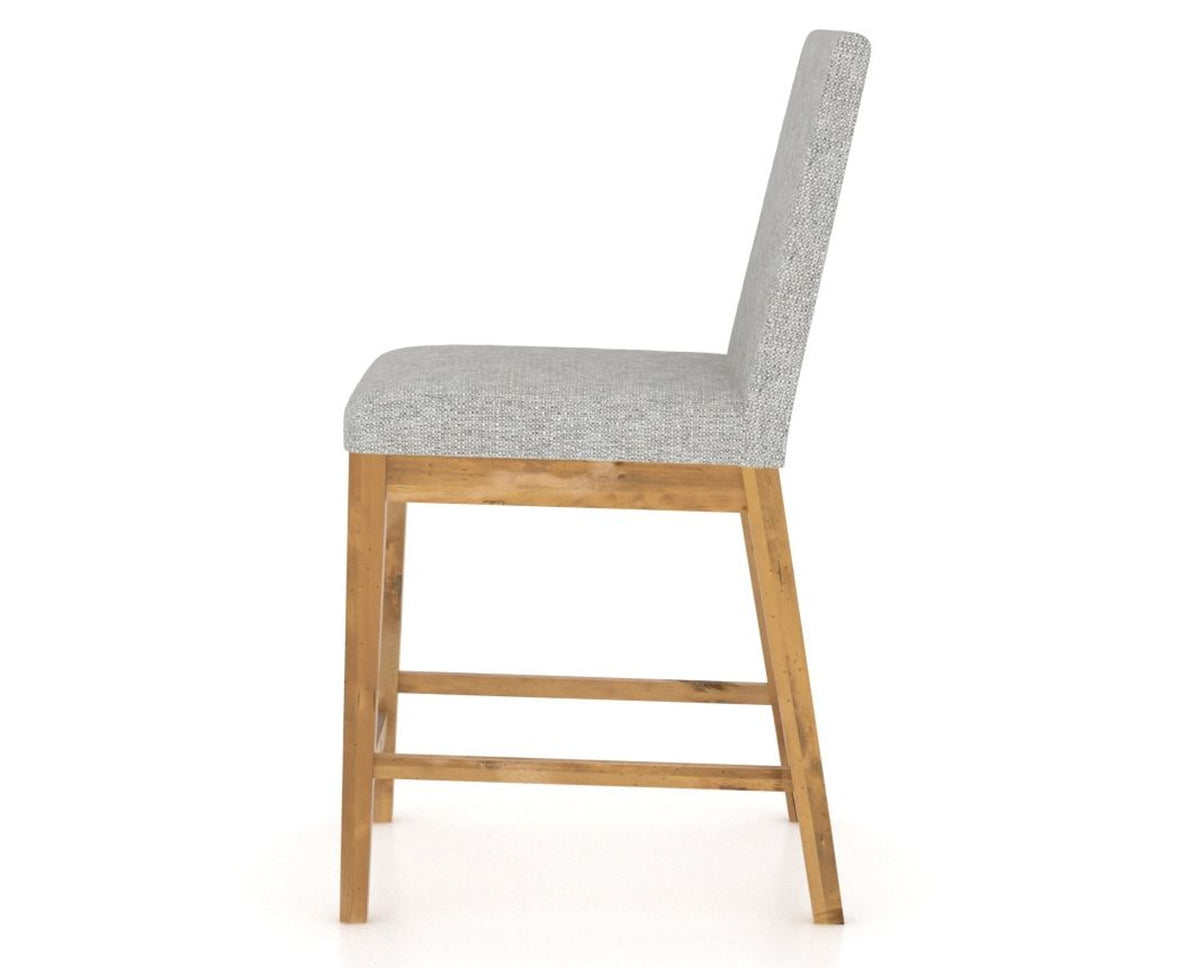 Canadel Champlain Upholstered Counter Stool 8002 in 7C Fabric and 01 Honey Washed, side view