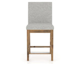 Canadel Champlain Upholstered Counter Stool 8002 in 7C Fabric and 03 Oak Washed, front view