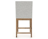 Canadel Champlain Upholstered Counter Stool 8002 in 7C Fabric and 03 Oak Washed, back view