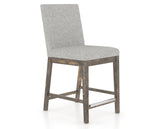 Canadel Champlain Upholstered Counter Stool 8002 in 7C Fabric and 08 Shadow, three-quarter view