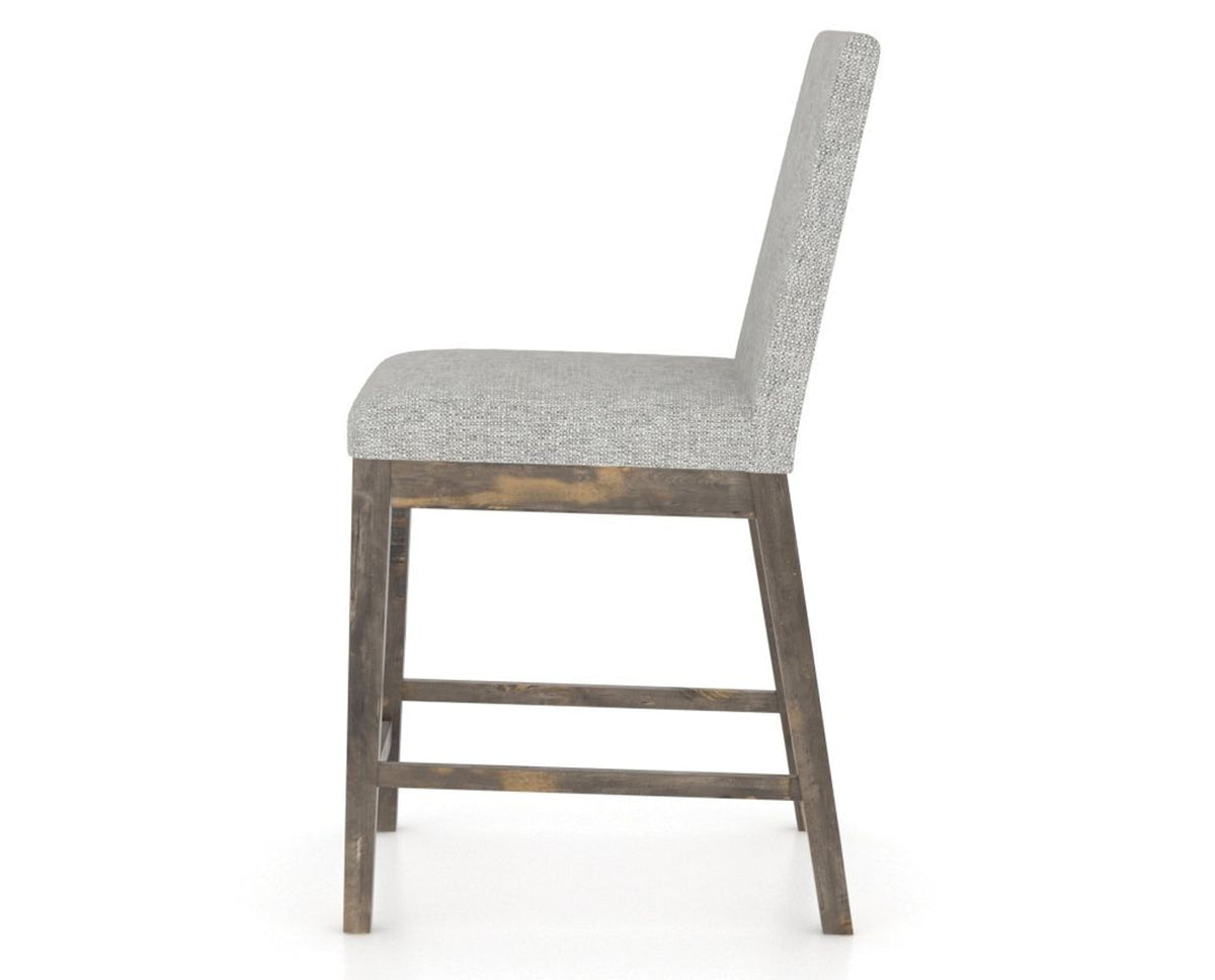 Canadel Champlain Upholstered Counter Stool 8002 in 7C Fabric and 08 Shadow, side view