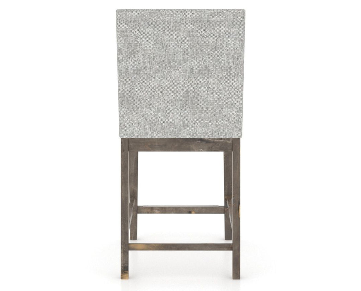 Canadel Champlain Upholstered Counter Stool 8002 in 7C Fabric and 08 Shadow, back view