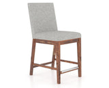Canadel Champlain Upholstered Counter Stool 8002 in 7C Fabric and 33 Spice Washed, three-quarter view