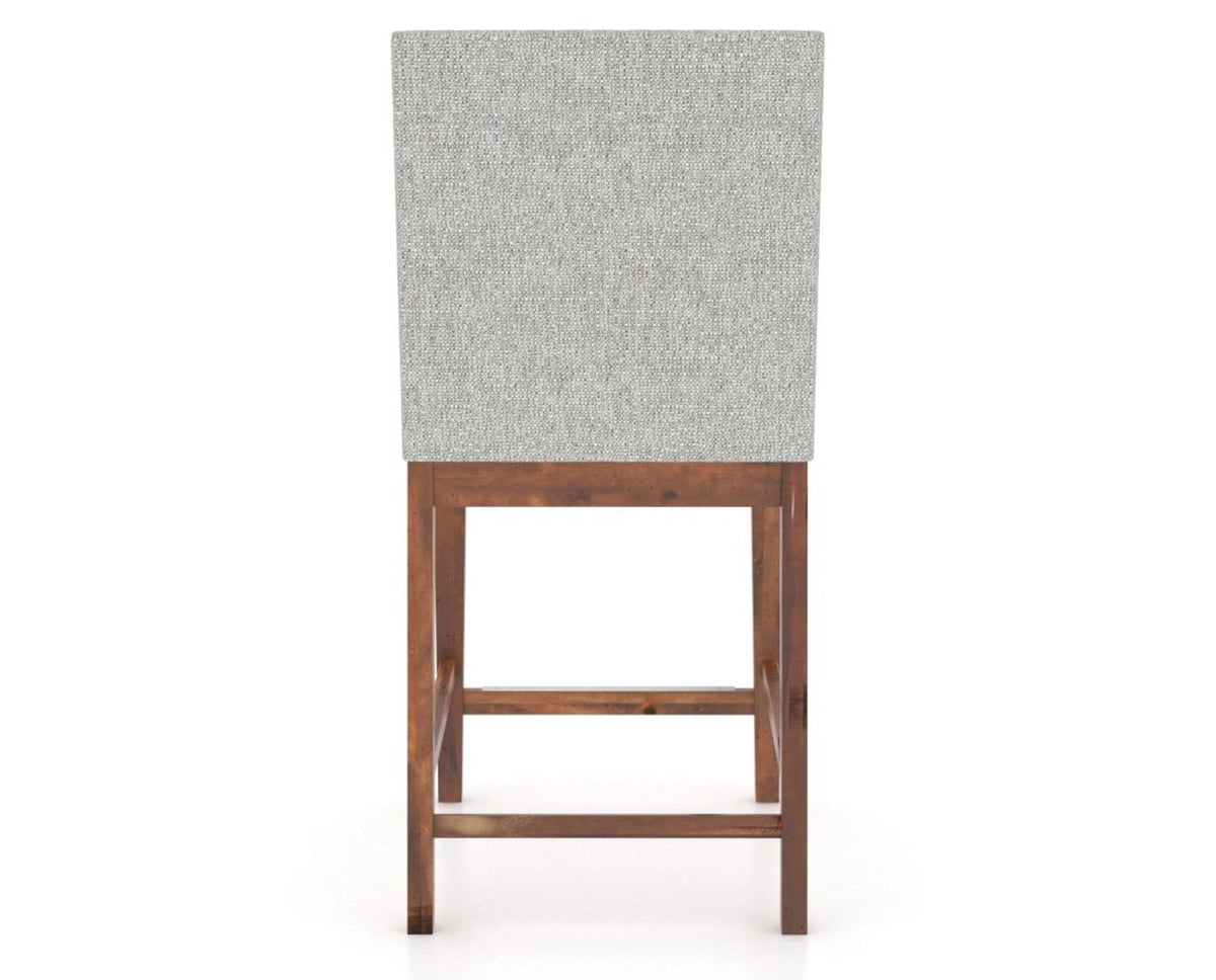 Canadel Champlain Upholstered Counter Stool 8002 in 7C Fabric and 33 Spice Washed, back view