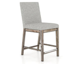 Canadel Champlain Upholstered Counter Stool 8002 in 7C Fabric and 72 Heritage Nature, three-quarter view
