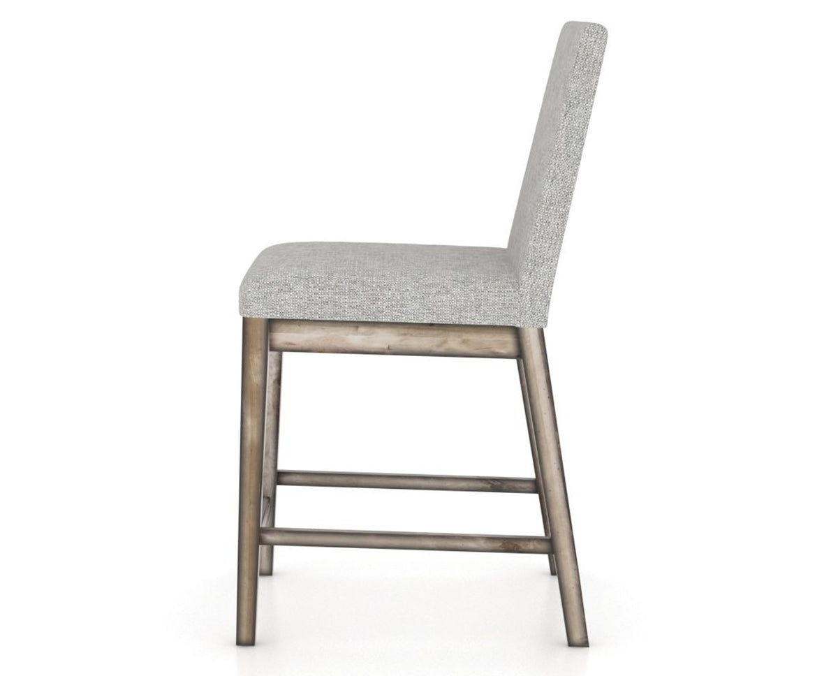 Canadel Champlain Upholstered Counter Stool 8002 in 7C Fabric and 72 Heritage Nature, side view