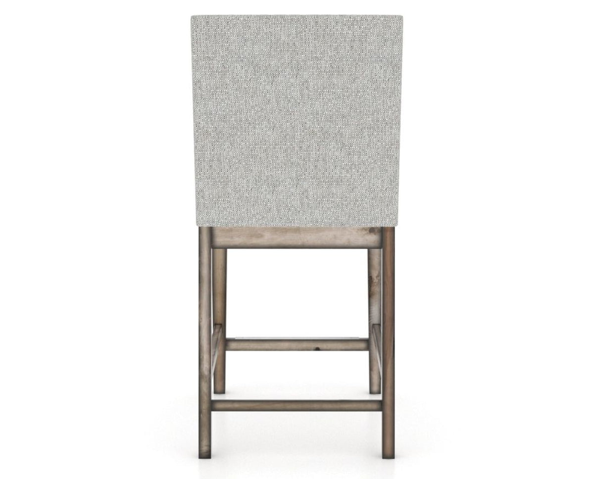 Canadel Champlain Upholstered Counter Stool 8002 in 7C Fabric and 72 Heritage Nature, back view