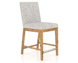 Canadel Champlain Upholstered Counter Stool 8002 in FP Crypton® and 01 Honey Washed, three-quarter view