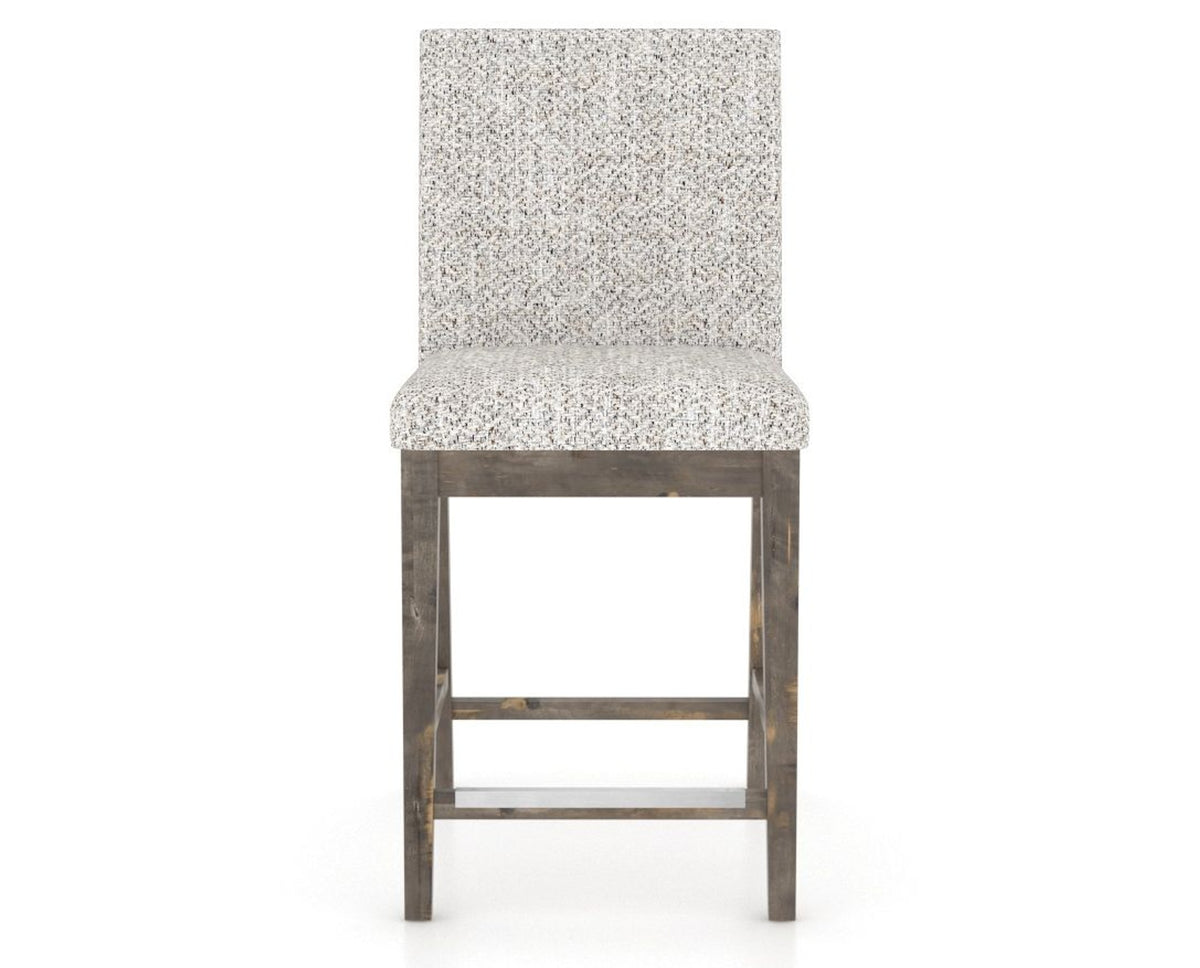 Canadel Champlain Upholstered Counter Stool 8002 in FP Crypton® and 08 Shadow, front view