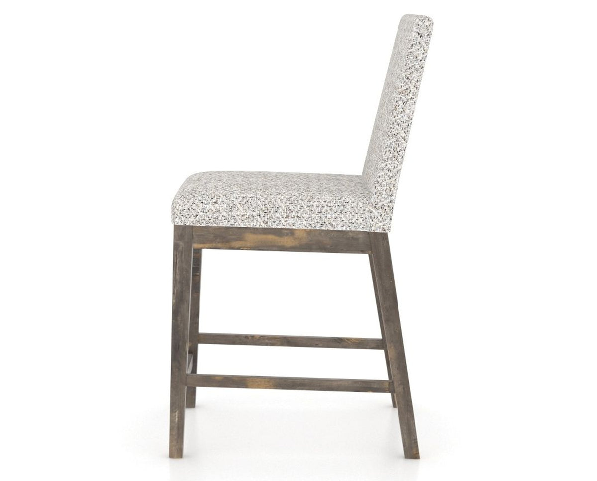 Canadel Champlain Upholstered Counter Stool 8002 in FP Crypton® and 08 Shadow, side view