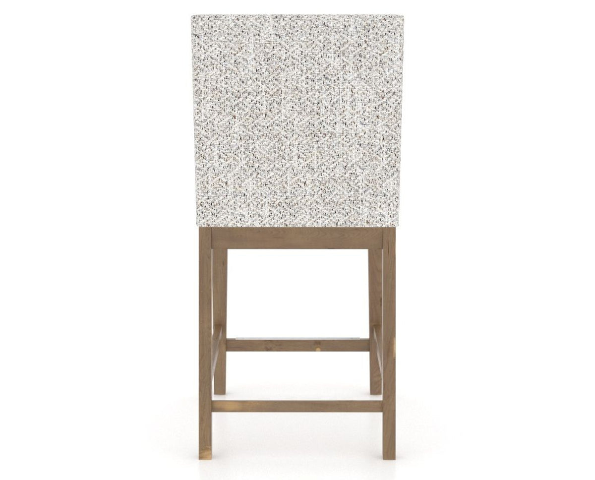 Canadel Champlain Upholstered Counter Stool 8002 in FP Crypton® and 25 Pecan Washed, back view