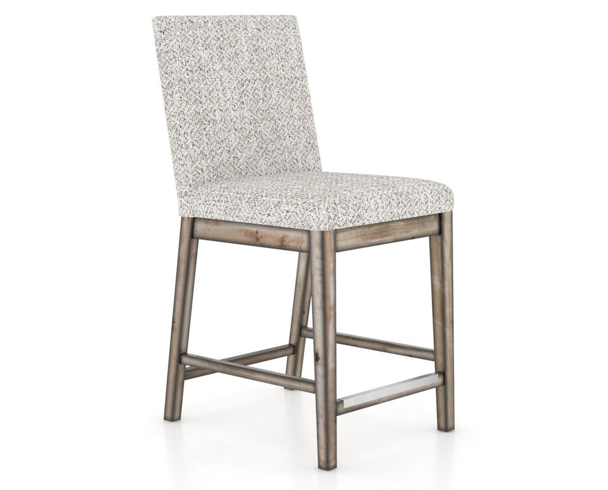 Canadel Champlain Upholstered Counter Stool 8002 in FP Crypton® and 72 Heritage Nature, three-quarter view