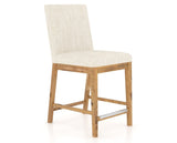 Canadel Champlain Upholstered Counter Stool 8002 in FT InsideOut® and 01 Honey Washed, three-quarter view