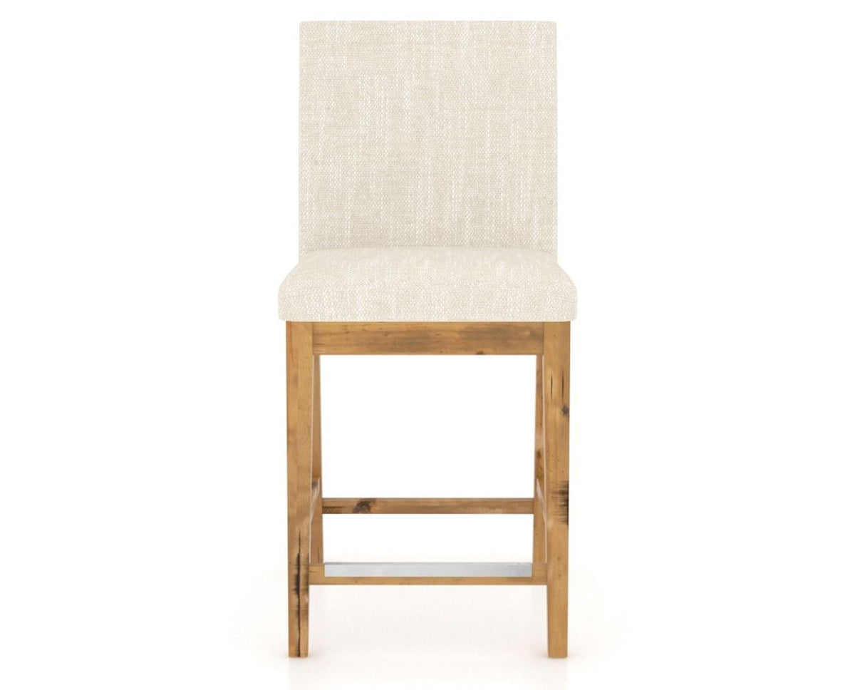 Canadel Champlain Upholstered Counter Stool 8002 in FT InsideOut® and 01 Honey Washed, front view