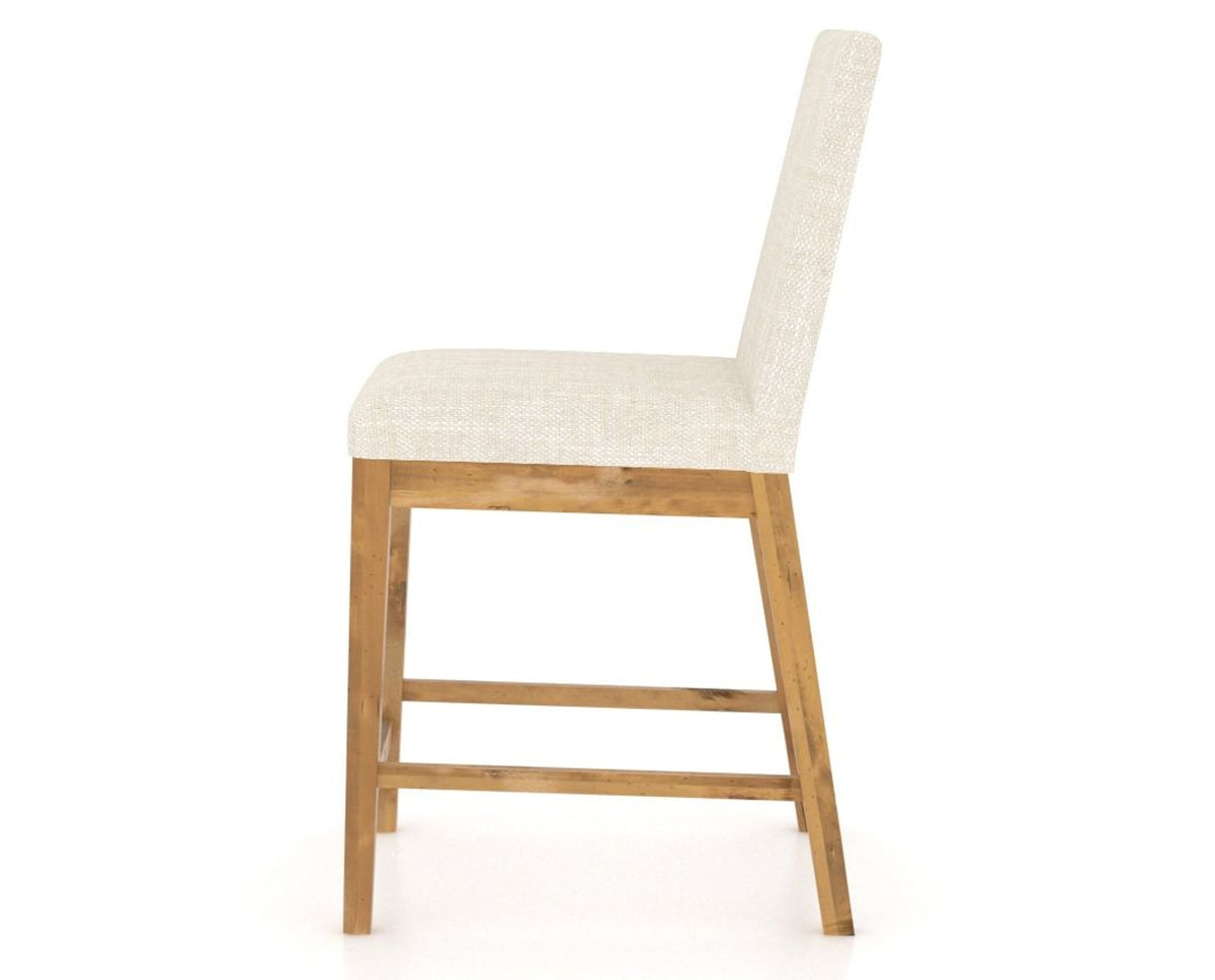 Canadel Champlain Upholstered Counter Stool 8002 in FT InsideOut® and 01 Honey Washed, side view