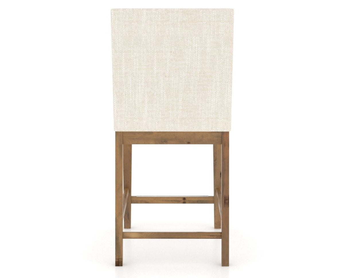 Canadel Champlain Upholstered Counter Stool 8002 in FT InsideOut® and 03 Oak Washed, back view