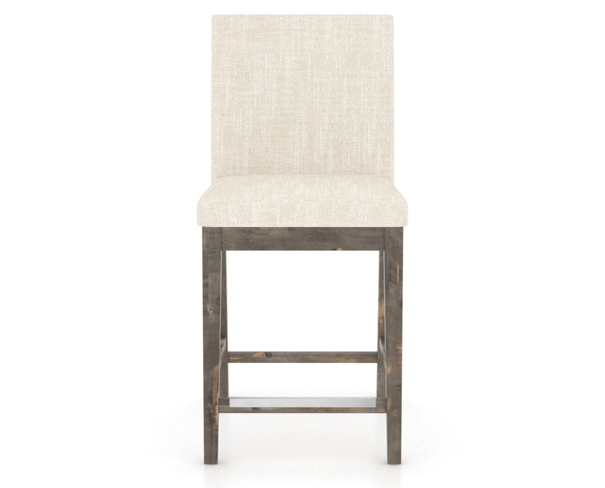 Canadel Champlain Upholstered Counter Stool 8002 in FT InsideOut® and 08 Shadow, front view