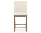 Canadel Champlain Upholstered Counter Stool 8002 in FT InsideOut® and 25 Pecan Washed, front view