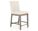 Canadel Champlain Upholstered Counter Stool 8002 in FT InsideOut® and 72 Heritage Nature, three-quarter view