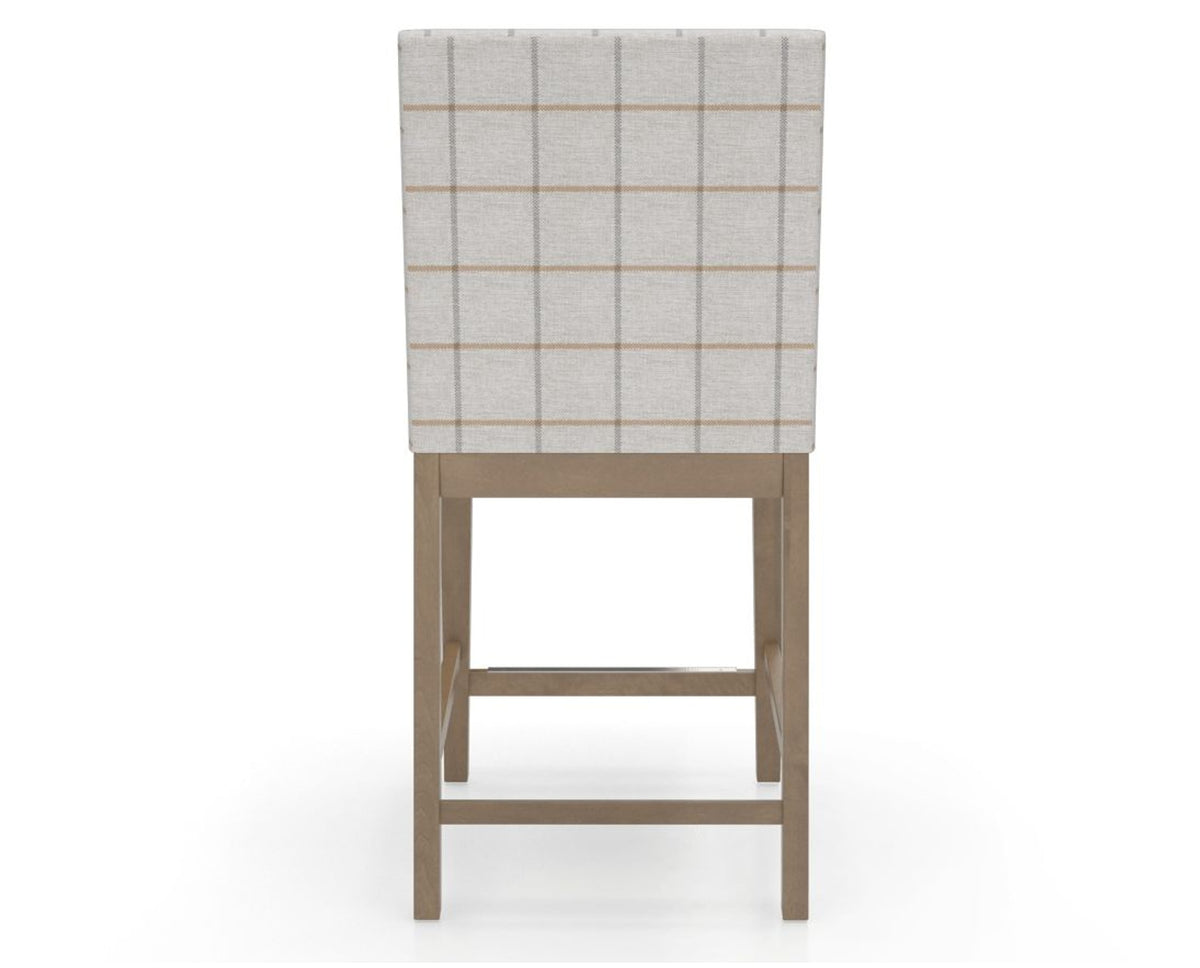 Canadel Sophia Counter Stool in Pecan Washed, OZ Fabric, back view