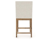 Canadel Champlain Upholstered Counter Stool 8002 in TB Fabric and 03 Oak Washed, back view
