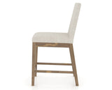 Canadel Champlain Upholstered Counter Stool 8002 in TB Fabric and 25 Pecan Washed, side view