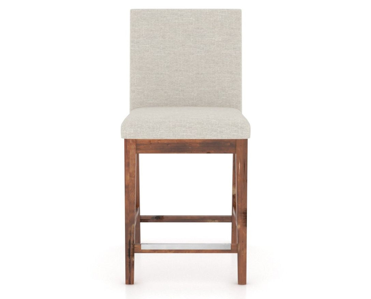 Canadel Champlain Upholstered Counter Stool 8002 in TB Fabric and 33 Spice Washed, front view