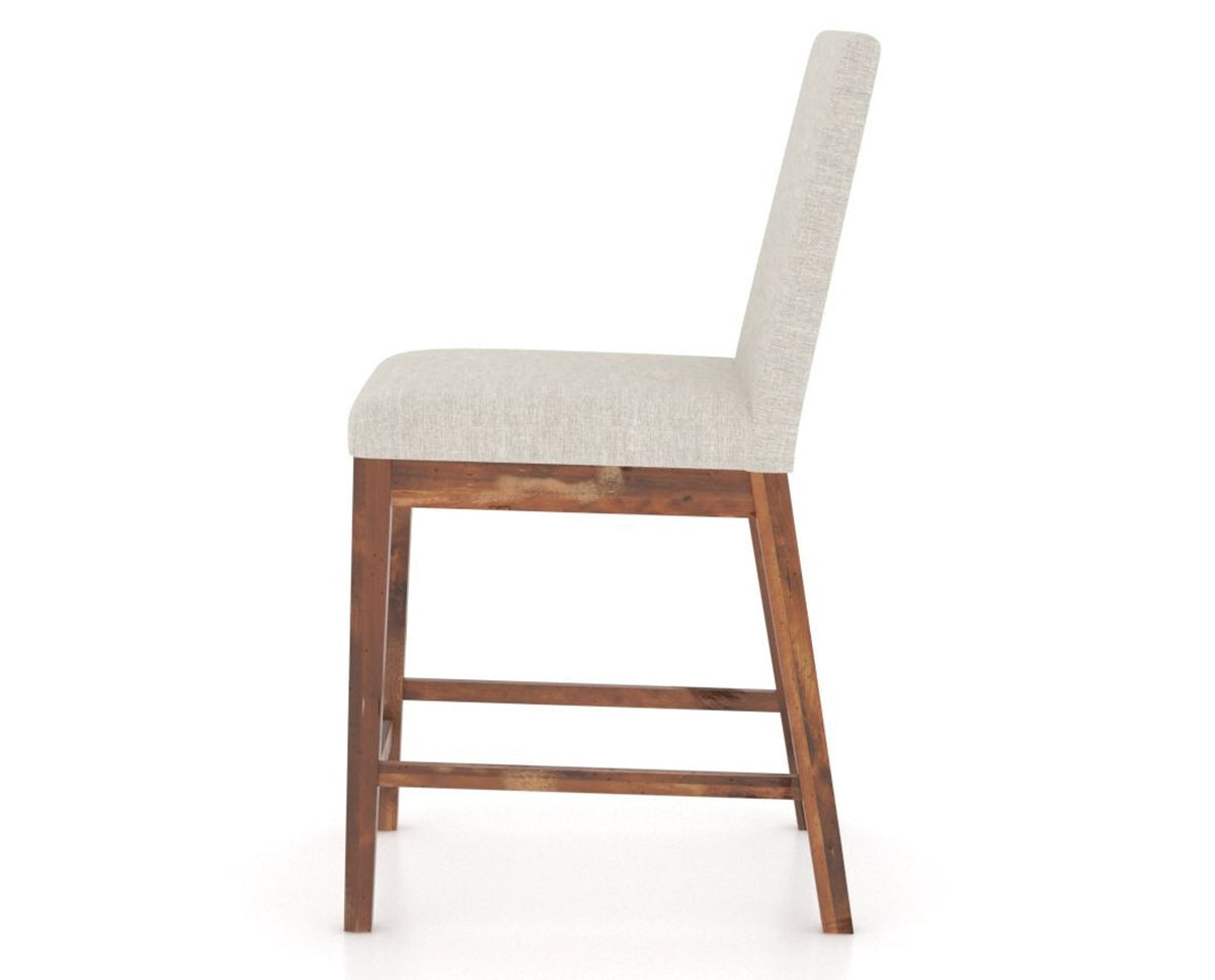 Canadel Champlain Upholstered Counter Stool 8002 in TB Fabric and 33 Spice Washed, side view