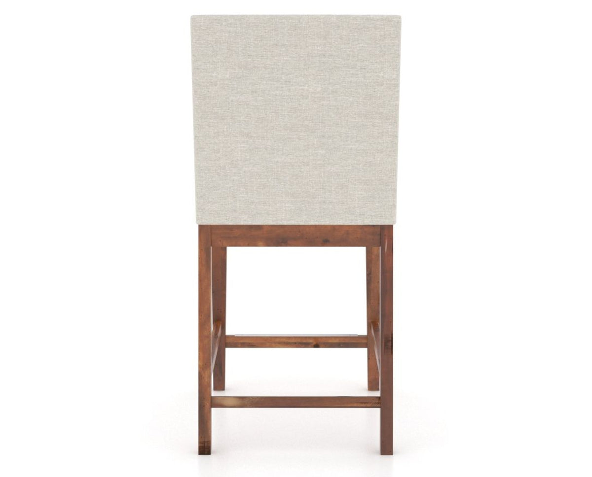 Canadel Champlain Upholstered Counter Stool 8002 in TB Fabric and 33 Spice Washed, back view