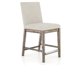 Canadel Champlain Upholstered Counter Stool 8002 in TB Fabric and 72 Heritage Nature, three-quarter view