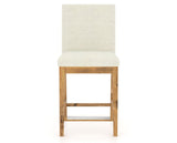 Canadel Champlain Upholstered Counter Stool 8002 in TW Fabric and 01 Honey Washed, front view