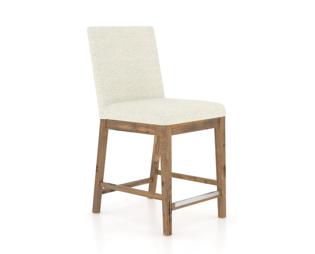 Canadel Champlain Counter Stool 8002 in Oak Washed & Fabric TW, three-quarter view