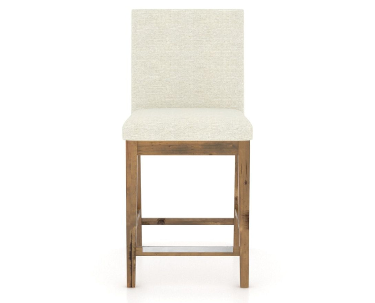 Canadel Champlain Upholstered Counter Stool 8002 in Oak Washed & Fabric TW, front view