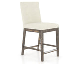 Canadel Champlain Upholstered Counter Stool 8002 in TW Fabric and 08 Shadow, three-quarter view