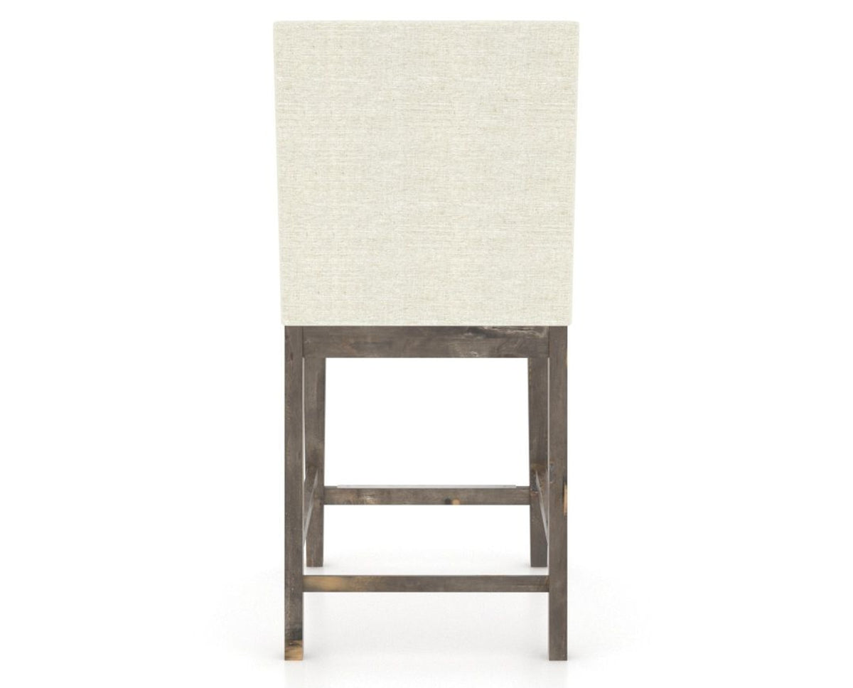 Canadel Champlain Upholstered Counter Stool 8002 in TW Fabric and 08 Shadow, back view