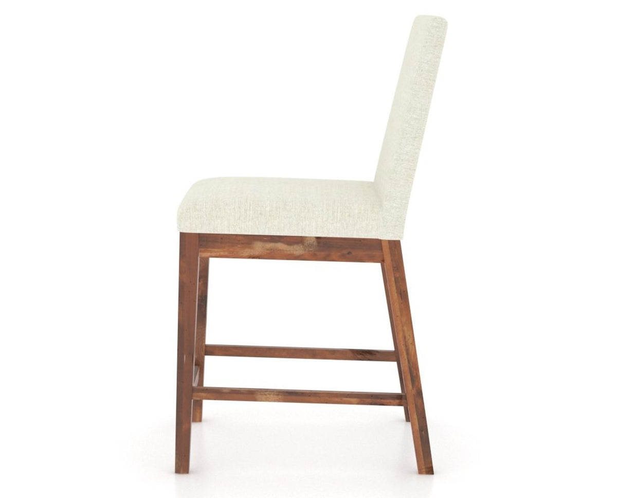 Canadel Champlain Upholstered Counter Stool 8002 in TW Fabric and 33 Spice Washed, side view