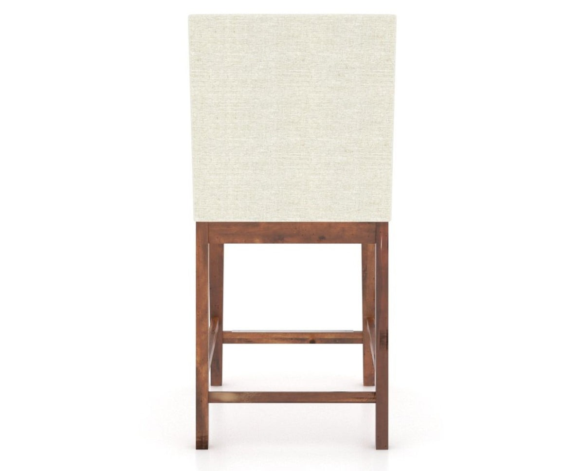 Canadel Champlain Upholstered Counter Stool 8002 in TW Fabric and 33 Spice Washed, back view