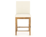 Canadel Champlain Upholstered Counter Stool 8002 in YJ Faux Leather and 01 Honey Washed, front view
